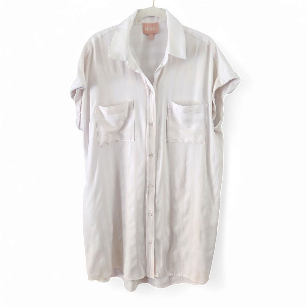 Show Me Your MuMu Martin Shirt Dress White Stripe M